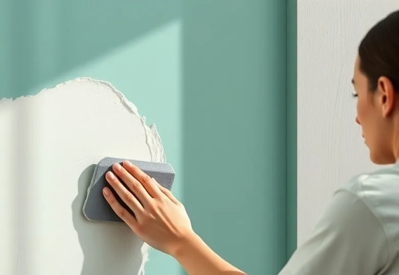 Application d'un enduit décoratif à la lisseuse sur un mur