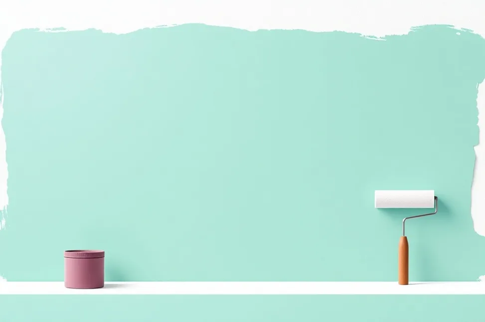 Outils de peinture disposés dans l'ordre des étapes du chantier